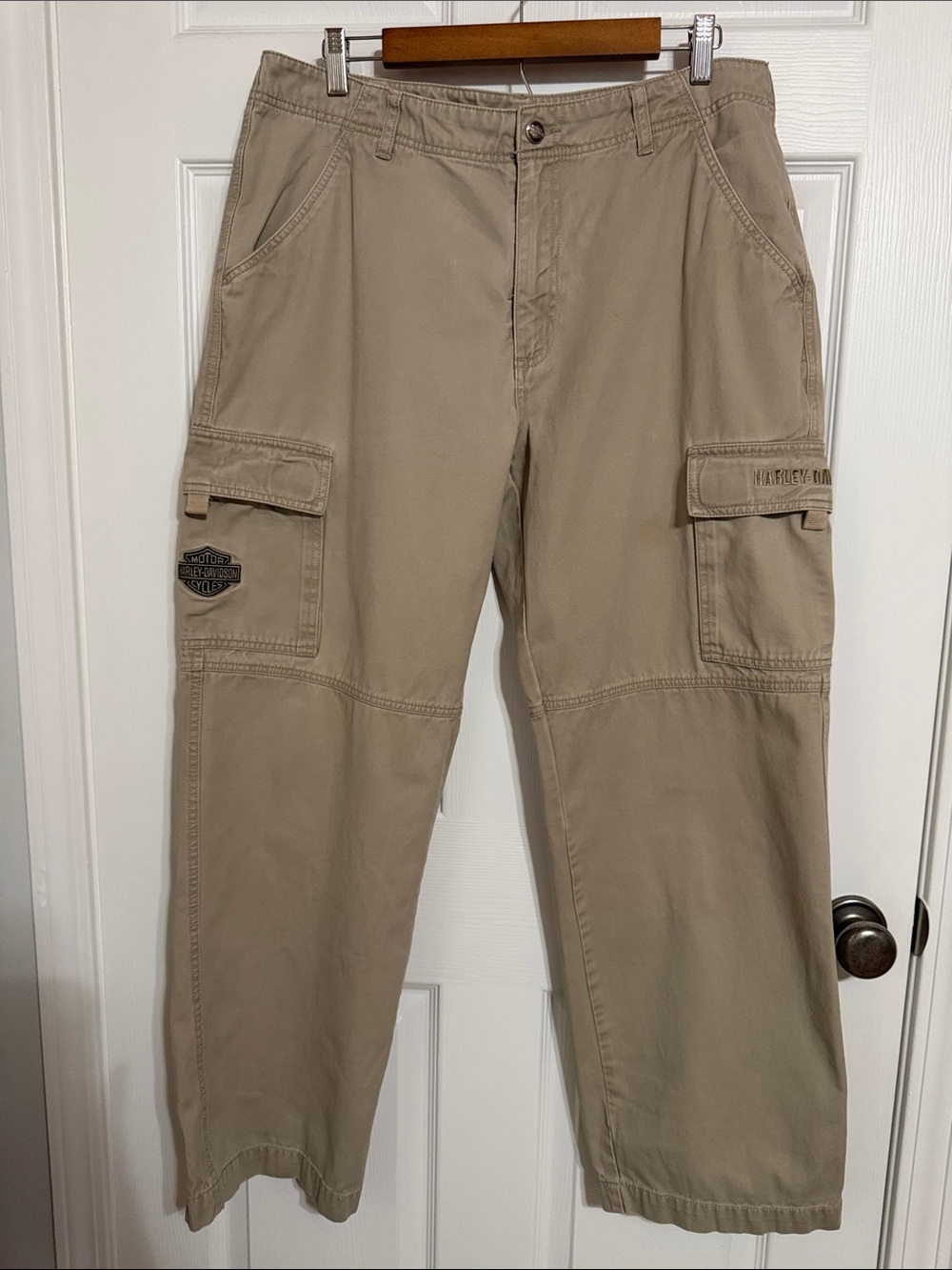 Harley-Davidson Khaki Cargo Pants with Side Pockets